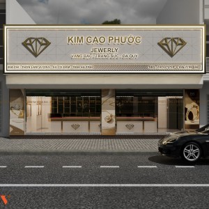 Thiết kế tiệm vàng Kim Cao Phước – Không gian sang trọng, tối ưu trải nghiệm mua sắm trên diện tích 45m²