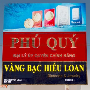 Thiết kế mặt tiền tiệm vàng Phú Quý – Nâng tầm nhận diện thương hiệu với hệ biển bảng mới