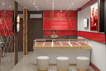 Thiết Kế Nội Thất Tiệm Vàng Bạc Kim Minh Châu – Bàn Cờ 20m²