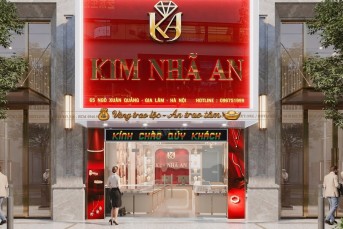 Thiết kế tiệm vàng Kim Nhã An: Không gian hiện đại, sang trọng bậc nhất trung tâm Hà Nội